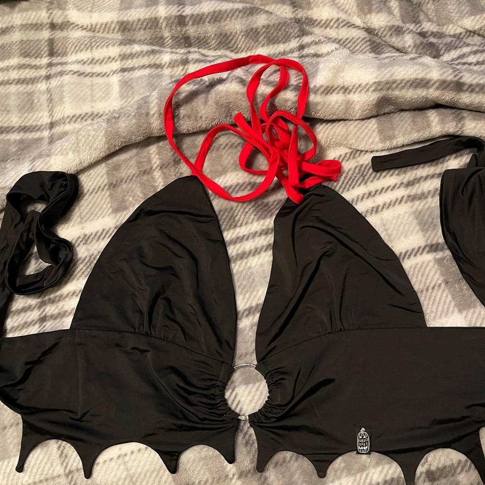 Forest Ink Black and Red Bikini